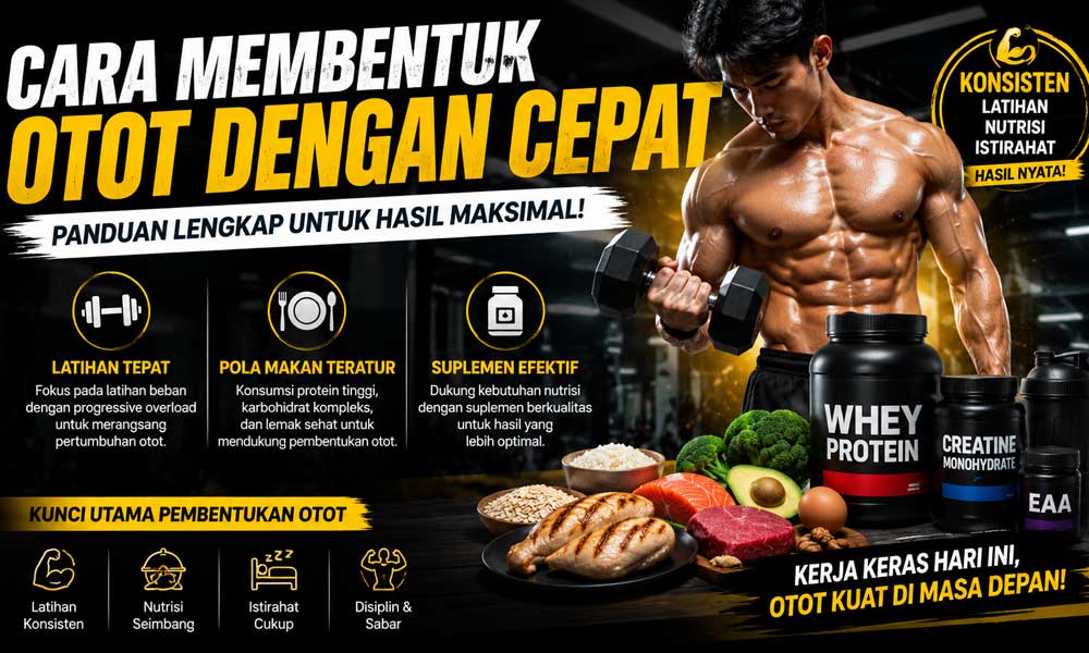 You are currently viewing Cara Membentuk Otot dengan Cepat: Panduan Latihan, Pola Makan, dan Suplemen yang Efektif